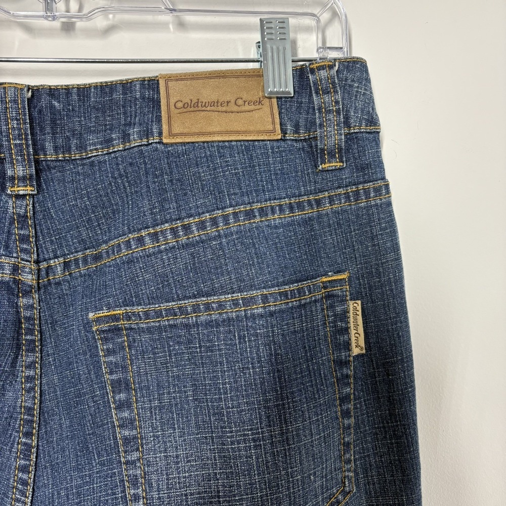 Coldwater Creek Women Straight Leg Jeans Size 12P Blue Denim Embroidered Beaded - Picture 6 of 13